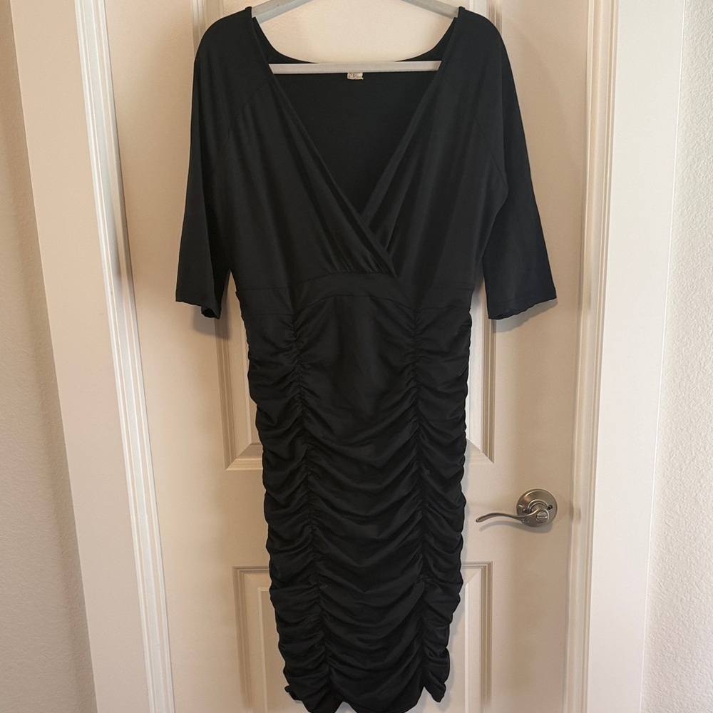 Just My Size Black Ruched Wedding Dress